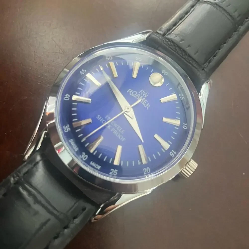 Roamer Popular Automatic Vintage Rare Blue Black Men's Watch
